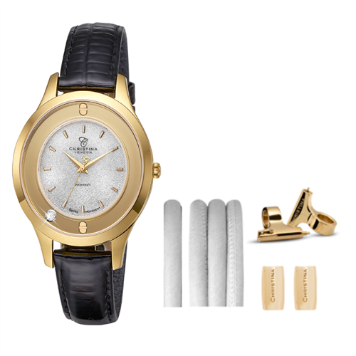 Collect ur 331GWBL-Magic Forgyldt  + Hvid Watch Cord set - Christina Jewelry & Watches